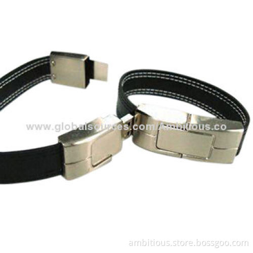 Metal Watch USB Flash Drive with Leather Strap